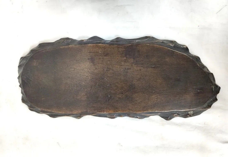 Japanese Meji Period Bronze Striped Tiger OKIMONO Sculpture Wooden Base SIGNED ^