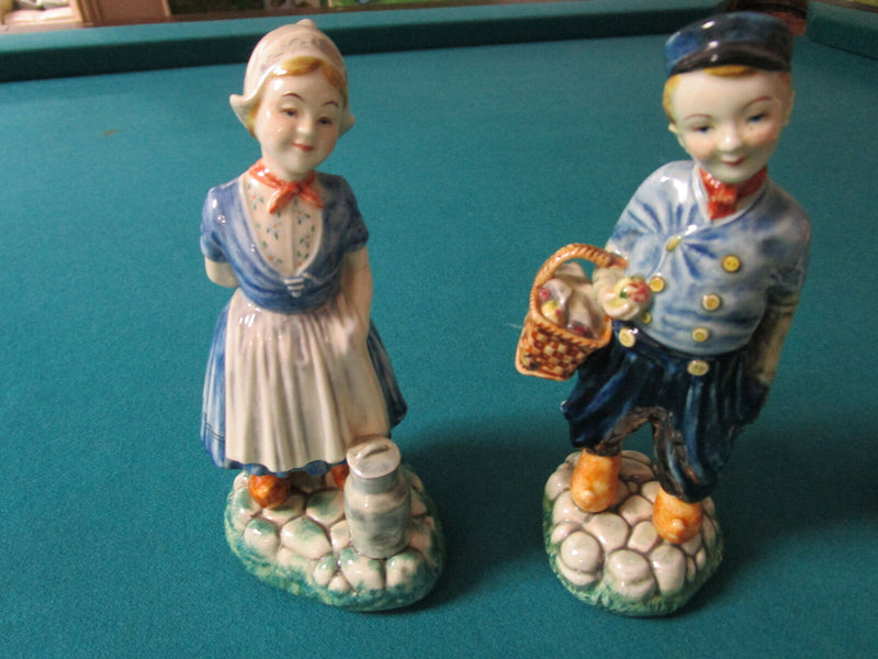 GORT USA POTTERY FIGURINES: FISHERMAN  FISH VENDOR & DUTCH CHILDREN orig PICK 1