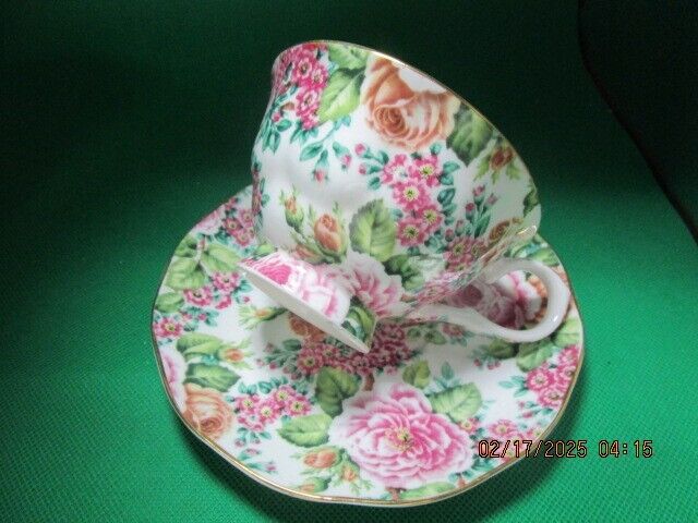 EDWARDIAN ENGLAND FLORAL TEA CUP SAUCER [65]