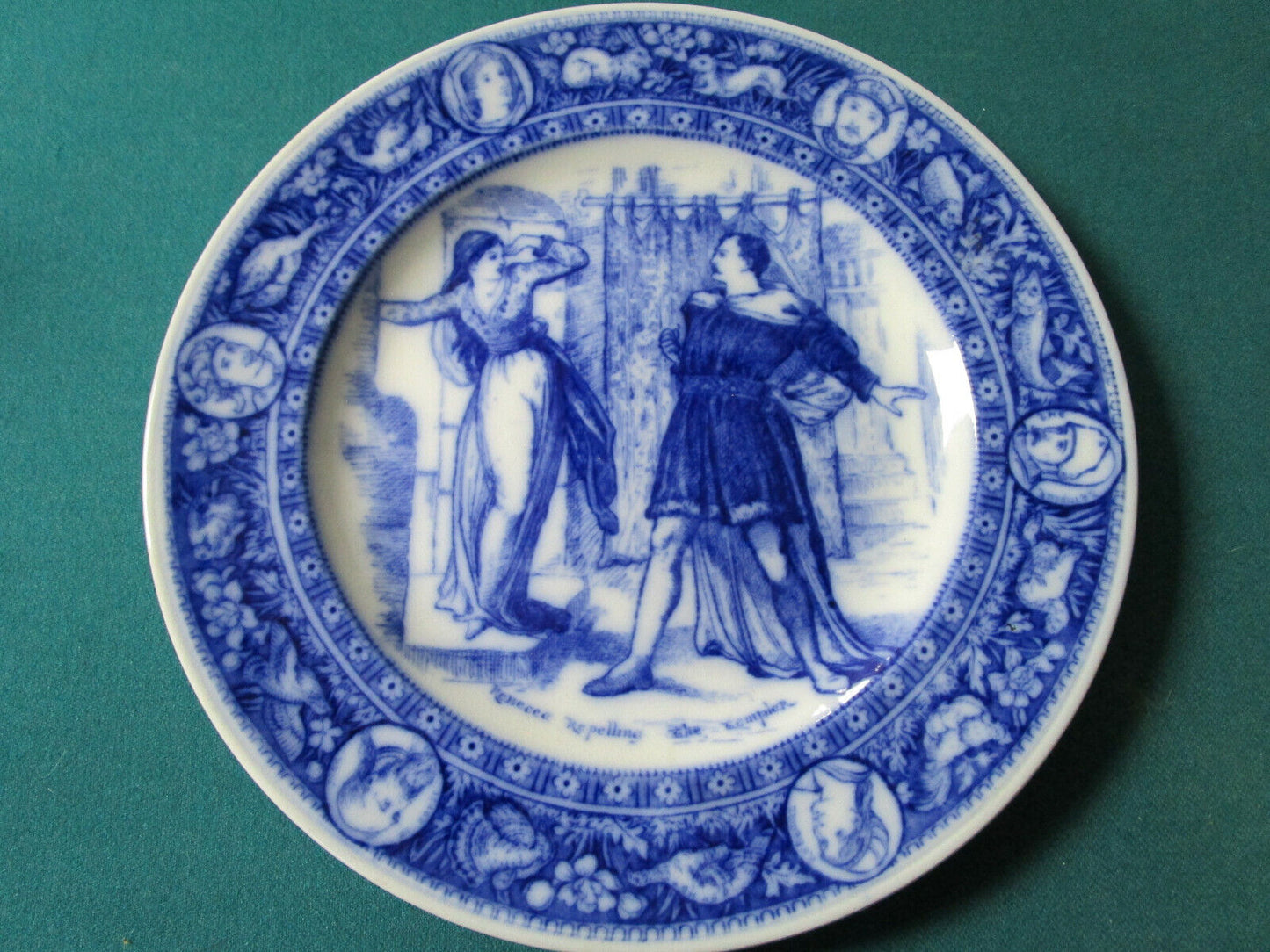 Antique 1885 Wedgwood Ivanhoe Blue Plates [bp35]