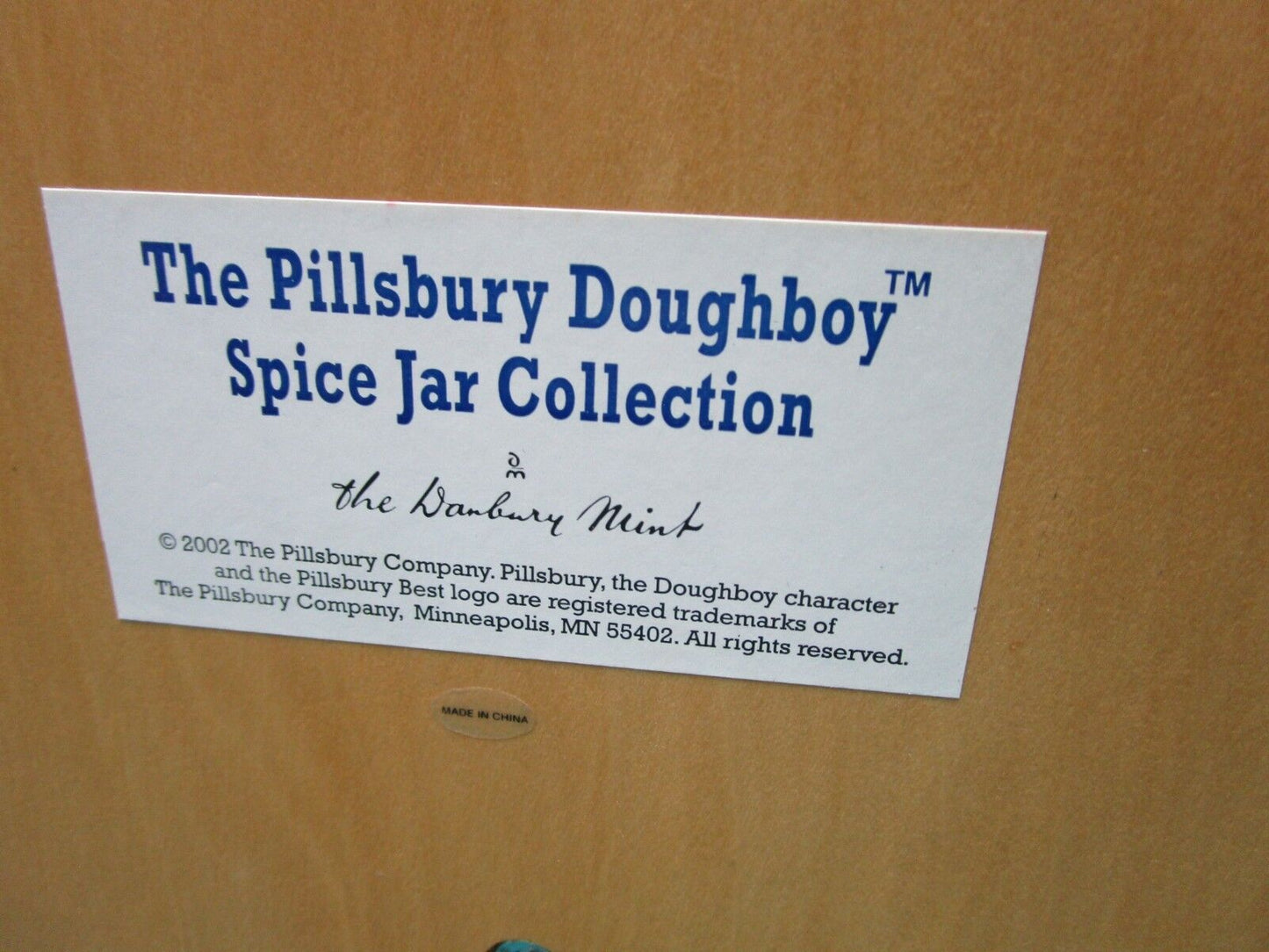 12 Doughboy Collectibles FIGURINES & SPICE WOODEN  RACK FROM DANBURY MINT