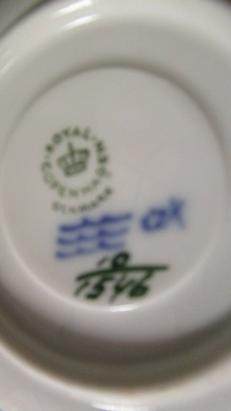 Royal Copenhagen Molded Golden Rim Blue Flowers Coffee Cups Saucers Pick1 [83E]