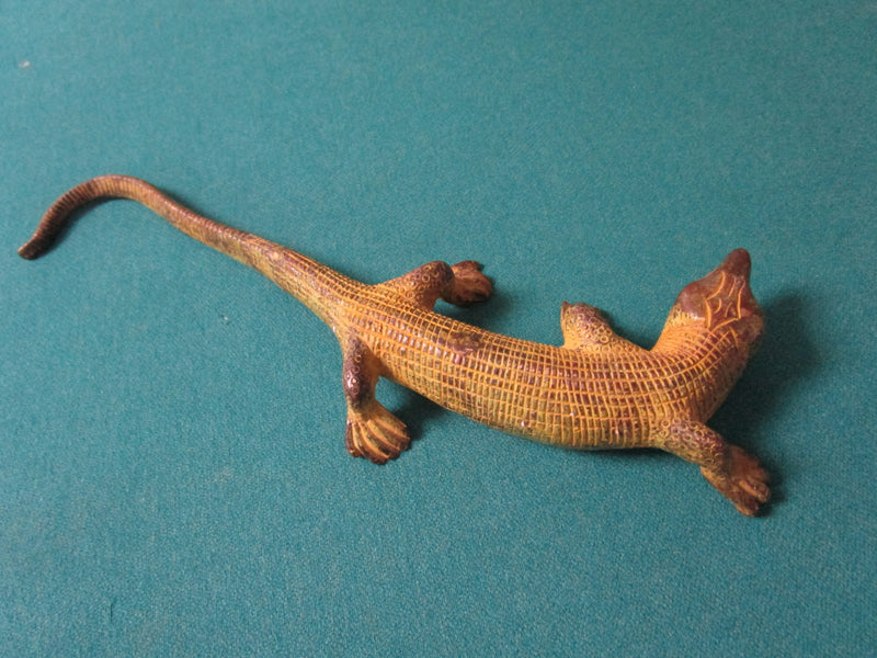 BRASS ALLIGATOR PAPERWEIGHT DESK 10"
