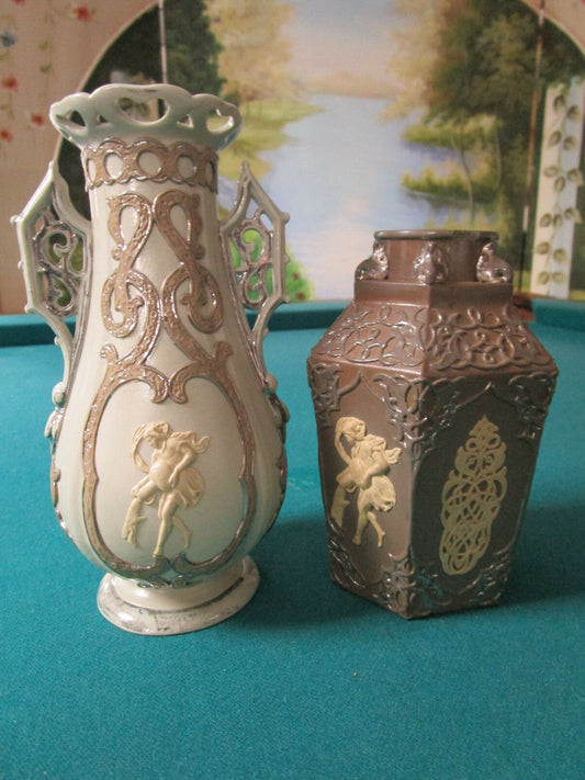 19th Century Villeroy & Boch Parian Vases  PICK ONE - BEIGE AND BROWN VASE