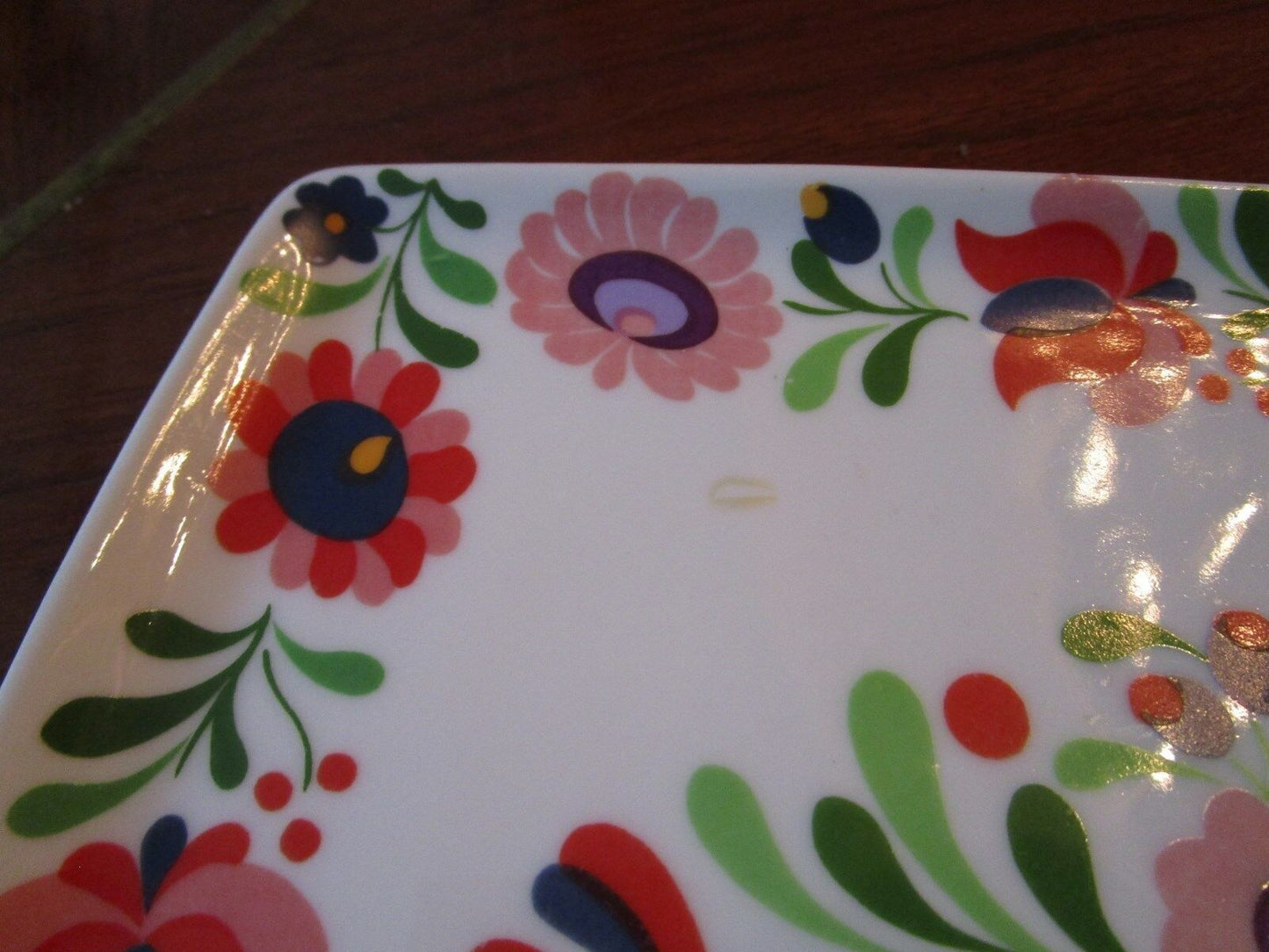 VINTAGE HUNGARY HOLLOHAZA 2 floral  vanity trays ORIGINAL [52]