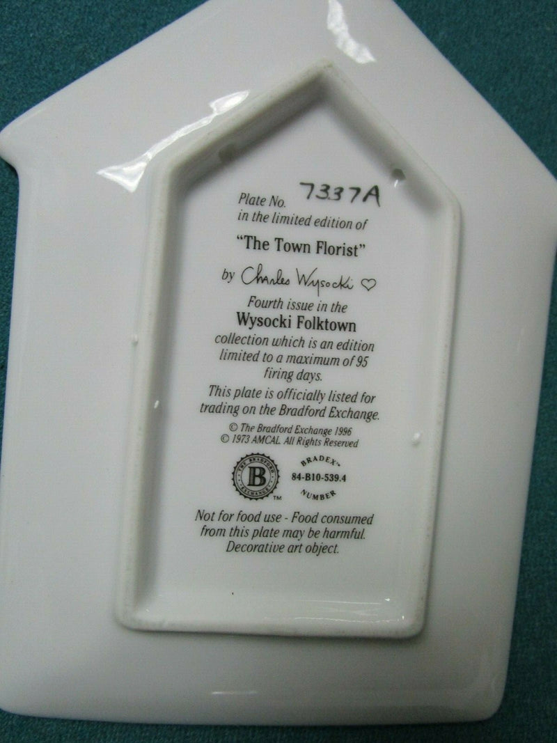 Wysocki Folktown 2 Collector Plates Florist / Chips Felts Store 6 1/2" ^^