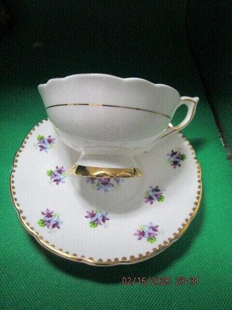 Royal Stafford England Sweet Violets Cup And Saucer [84b]