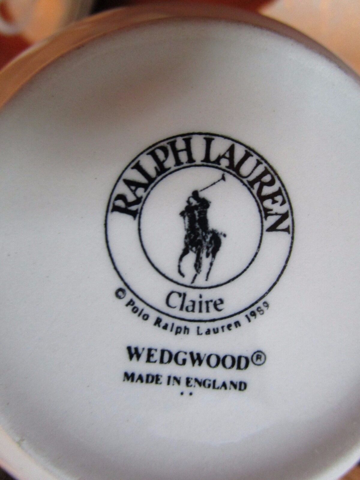 WEDGWOOD TRIO CUP /SAUCER CAKE PLATE "CLAIRE" PATTERN FOR RALPH LAUREN[117]