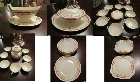 Homer Laughlin England Eggshell Georgian Bouquet Pattern Plates Trays Cups Pick