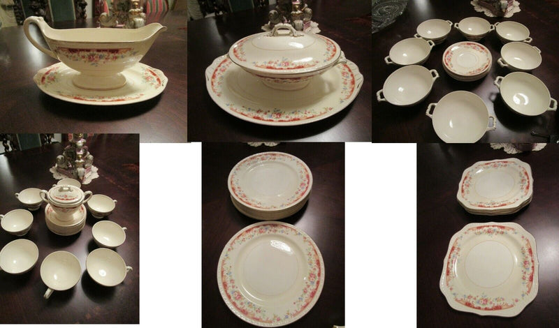 Homer Laughlin England Eggshell Georgian Bouquet Pattern Plates Trays Cups Pick