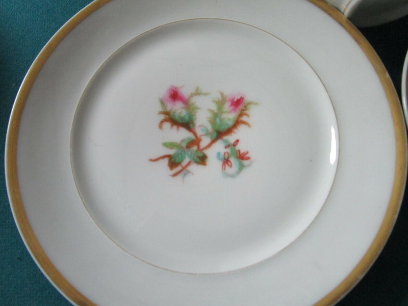 Haviland Limoges Antique Moss Rose Scott Cup Saucer Plates Pitcher Sugar Pick1 ^