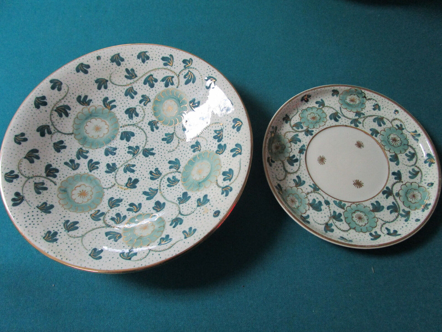 GOUDA CARMEN ZENITH Hand-painted dishes UNDERPLATE AND BOWL 2 PCS