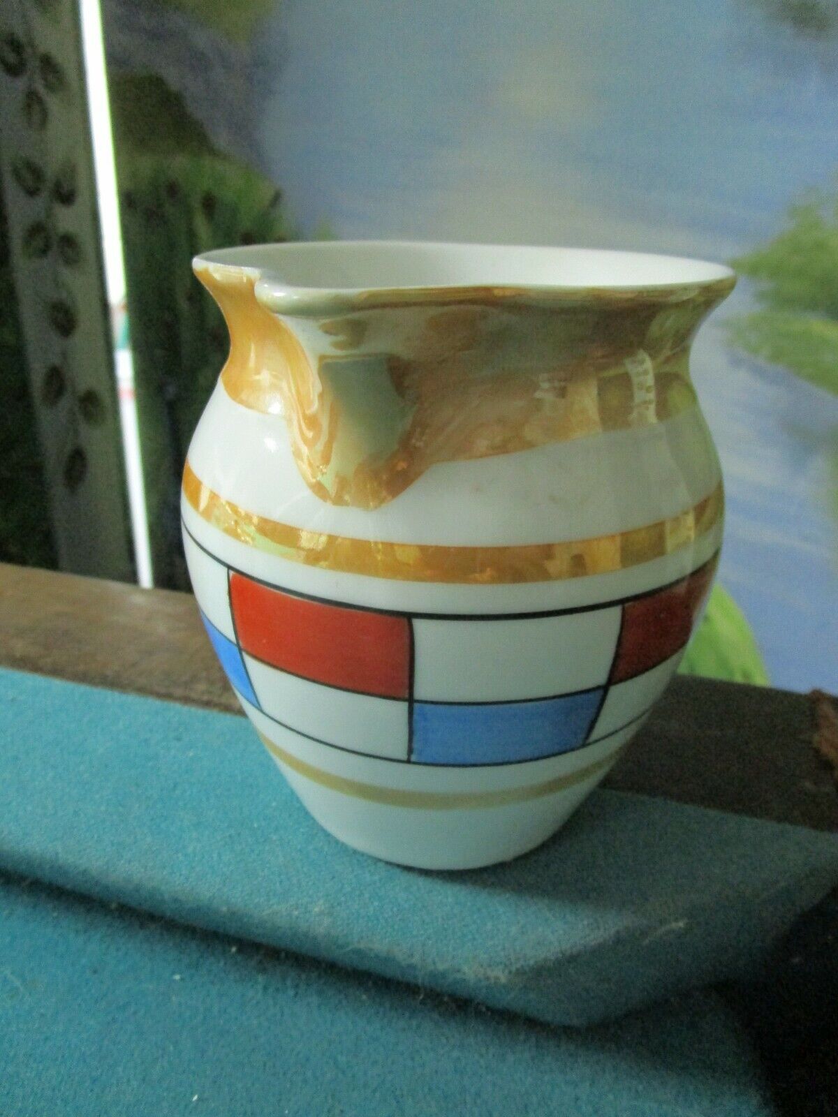 UNION CZECHKOSLOVAKIA CERAMIC PITCHER - COVERED LUSTERWARE CERAMIC SUGAR PICK1