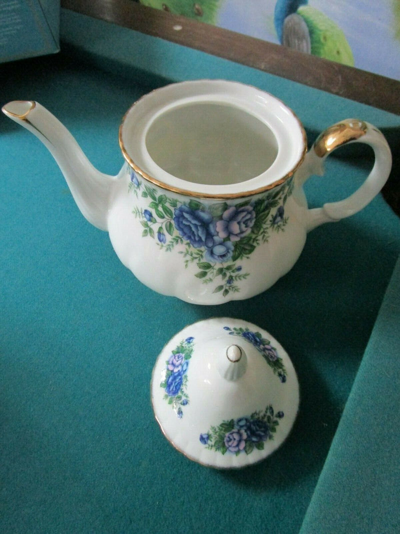 English Garden Teapot By Robinson Designs Japan 4 Cups Blue Flowers ^^^^