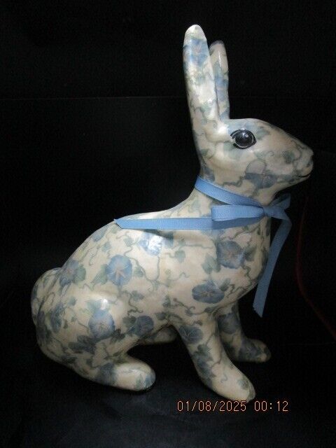 LARGE PAPIER MACHE RABBIT SCULPTURE 12 X 10in BY WHITES [CINE]