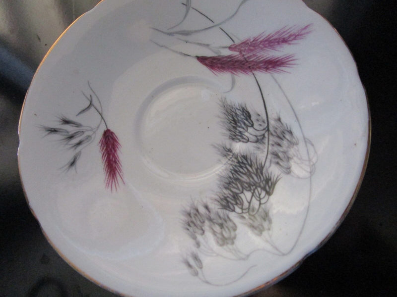 Old Royal Bone ENGLAND china cup and saucer pink wheat design [51]