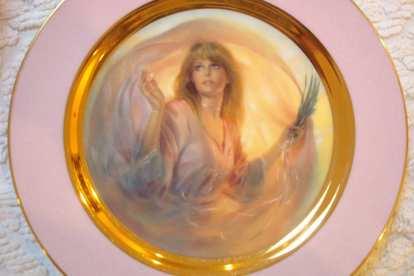 "Morning Glow" American Indian  PLATE gorgeous gold and pink BY ALAN MURRAY