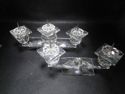 Swarovski pair of two and three head candleholder crystal pin 2pcs