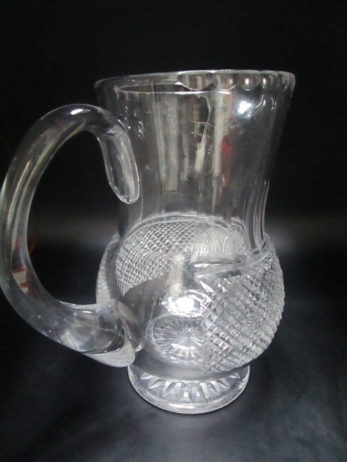 THISTLE CUT BY EDIMBURGH CRYSTAL SCOTLAND PITCHER JUG 7 1/4"