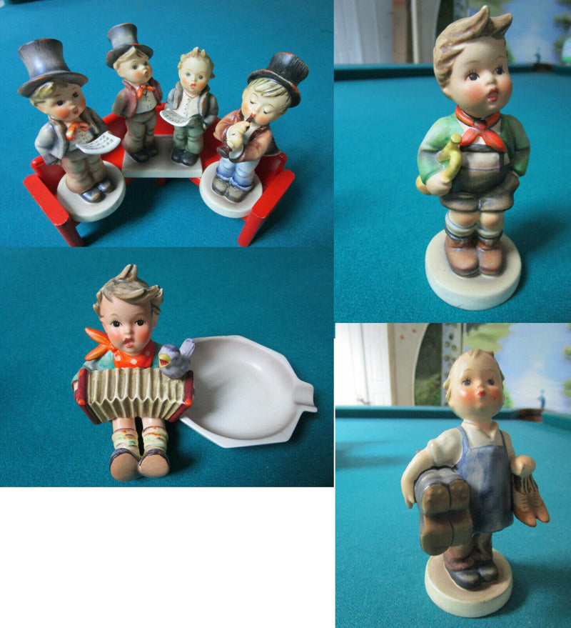 Hummel figurine Tm3: Trumpet Boy Serenade Street Singer, Duet Ashtray Let Sing