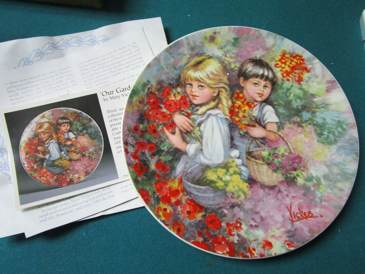 WEDGWOOD PLATE BY VICKERS -CHERISH 9"-  -OUR GARDEN 8"- PICK 1