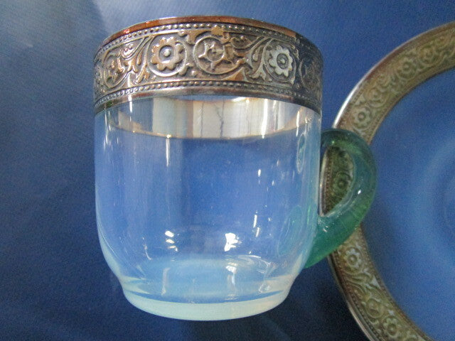 Rosenthal Germany - Fry Opalescent Green Handle Coffee Cup Saucers Pick 1