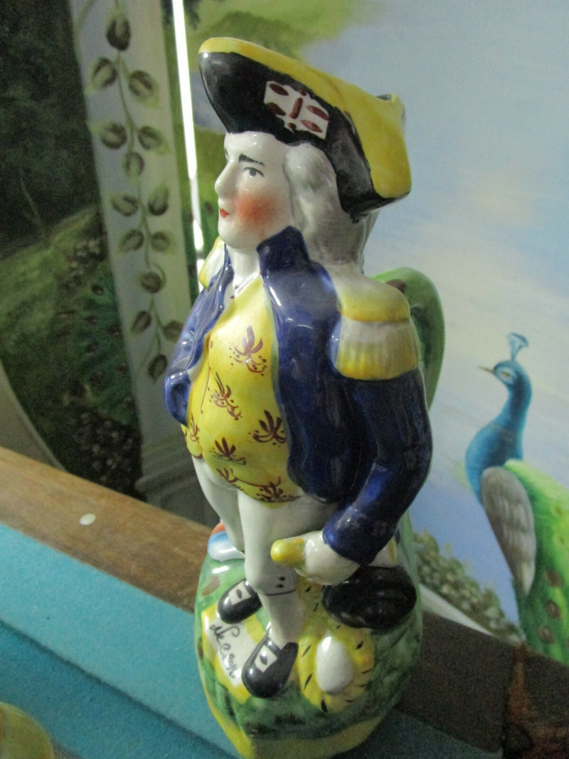 ANTIQUE STAFFORDSHIRE CHARACTER JUG PITCHER ADMIRAL PITCHER ^^