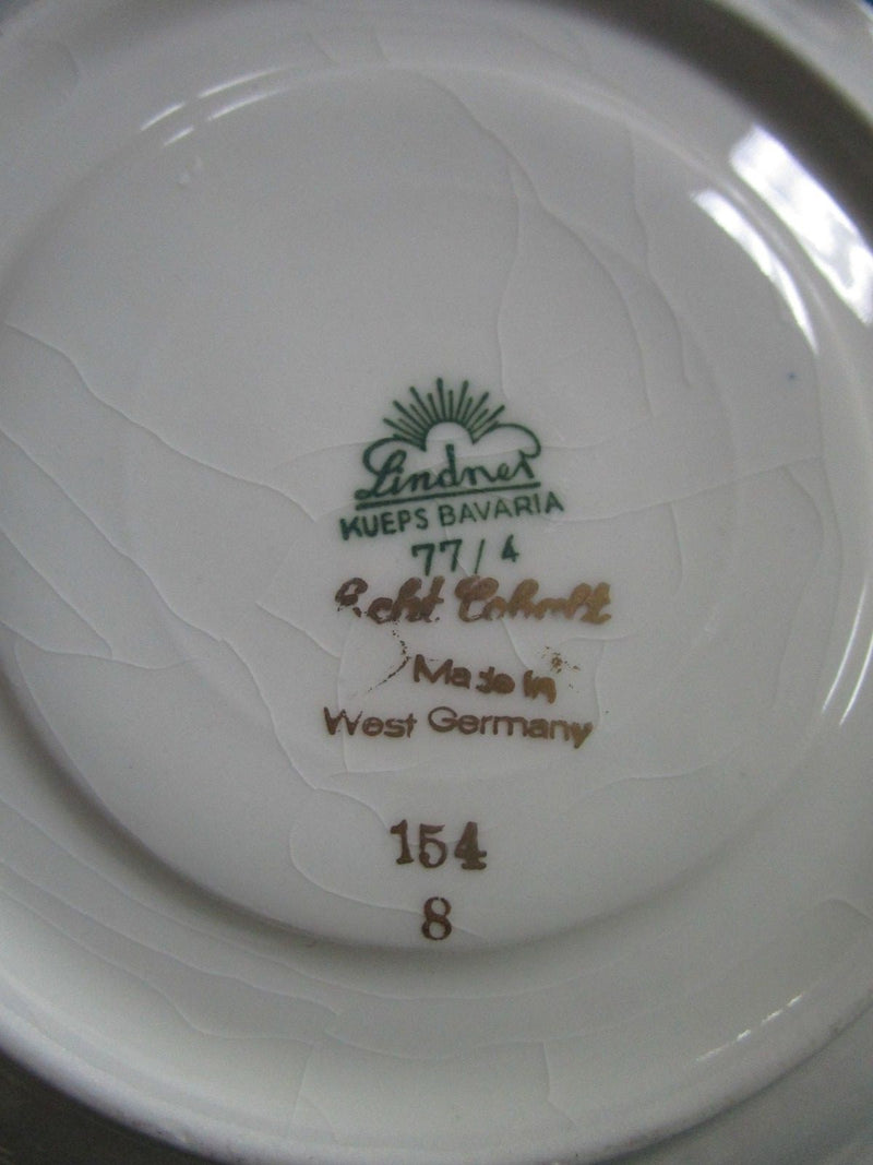 Linder Bavaria Germany  Etch Cobalt Cup And Saucer Gold And Blue Original [61]