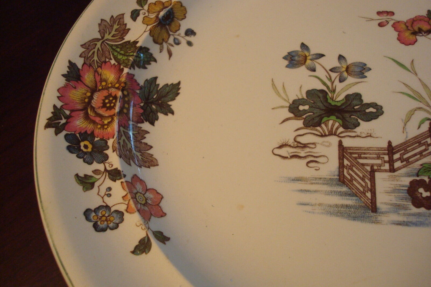 Wedgwood EASTERN FLOWERS TKD 426 Large Oval TRAY 17" ORIGINAL