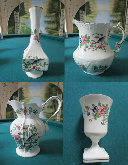 AYNSLEY ENGLAND PEMBROKE FLORAL  PITCHER VASE PEDESTAL URN PICK1 ^^