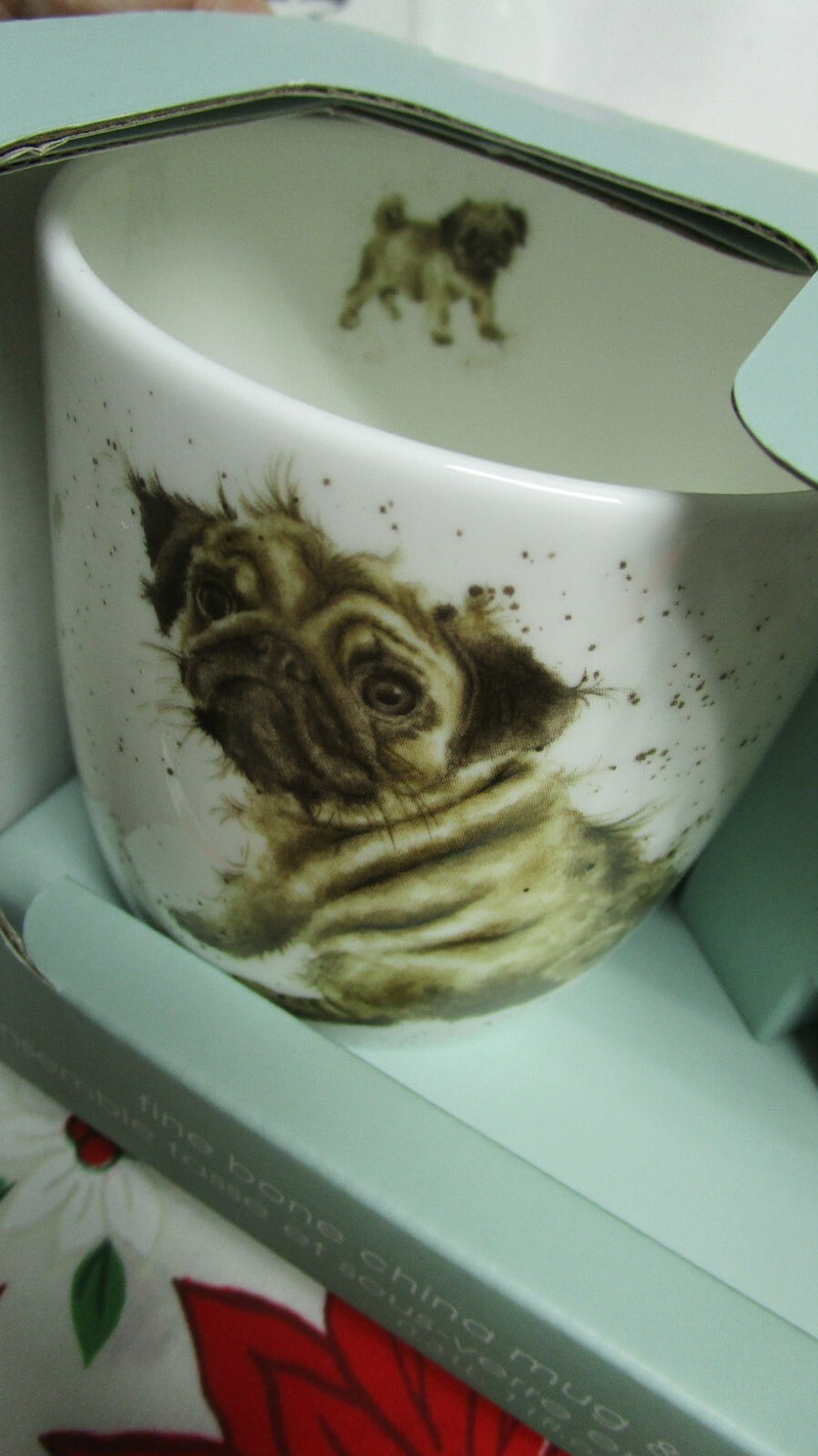 Royal Worcester Mug And Saucer Sausage Dutch Hound Dog - Pug Love Dog Nib Pick 1