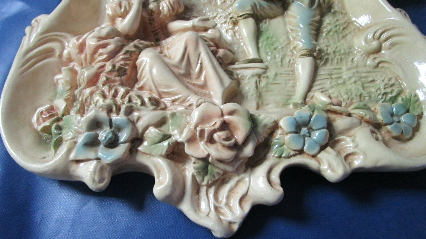 17 X 15" PAIR OF WALL PLAQUES RESIN VICTORIAN WALL DECOR