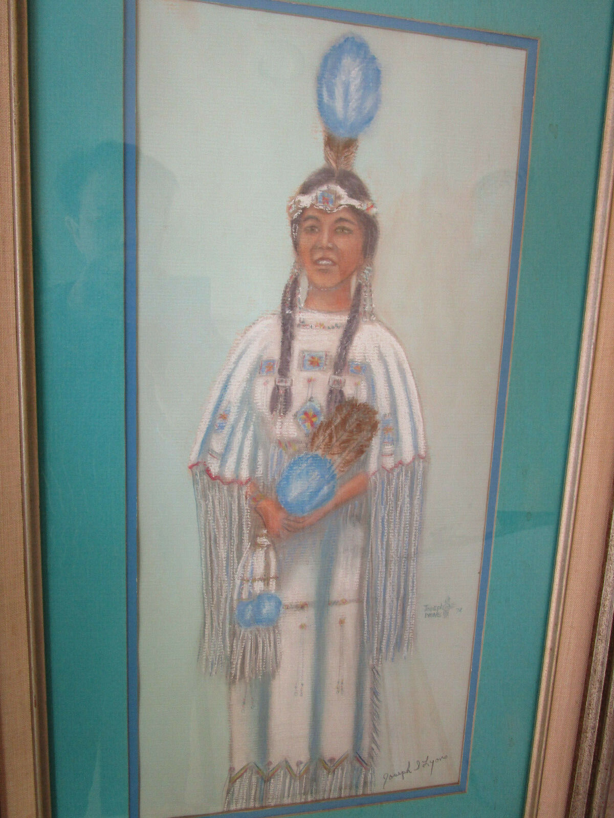 AMERICAN INDIAN LITHOGRAPH BY - JOSEPH S. LYONS- -ORIGINAL RICH RED OWL- SIOUX