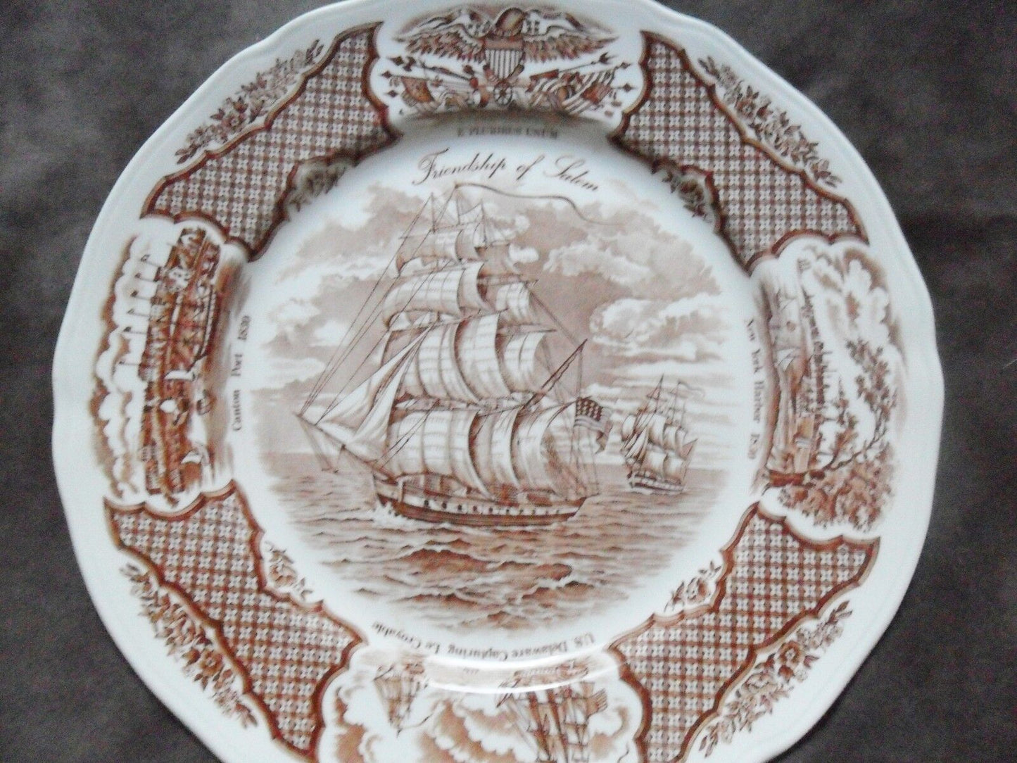 Alfred Meakin Staffordsire England "Fair Winds" 8 dinner plates, ORIGINAL