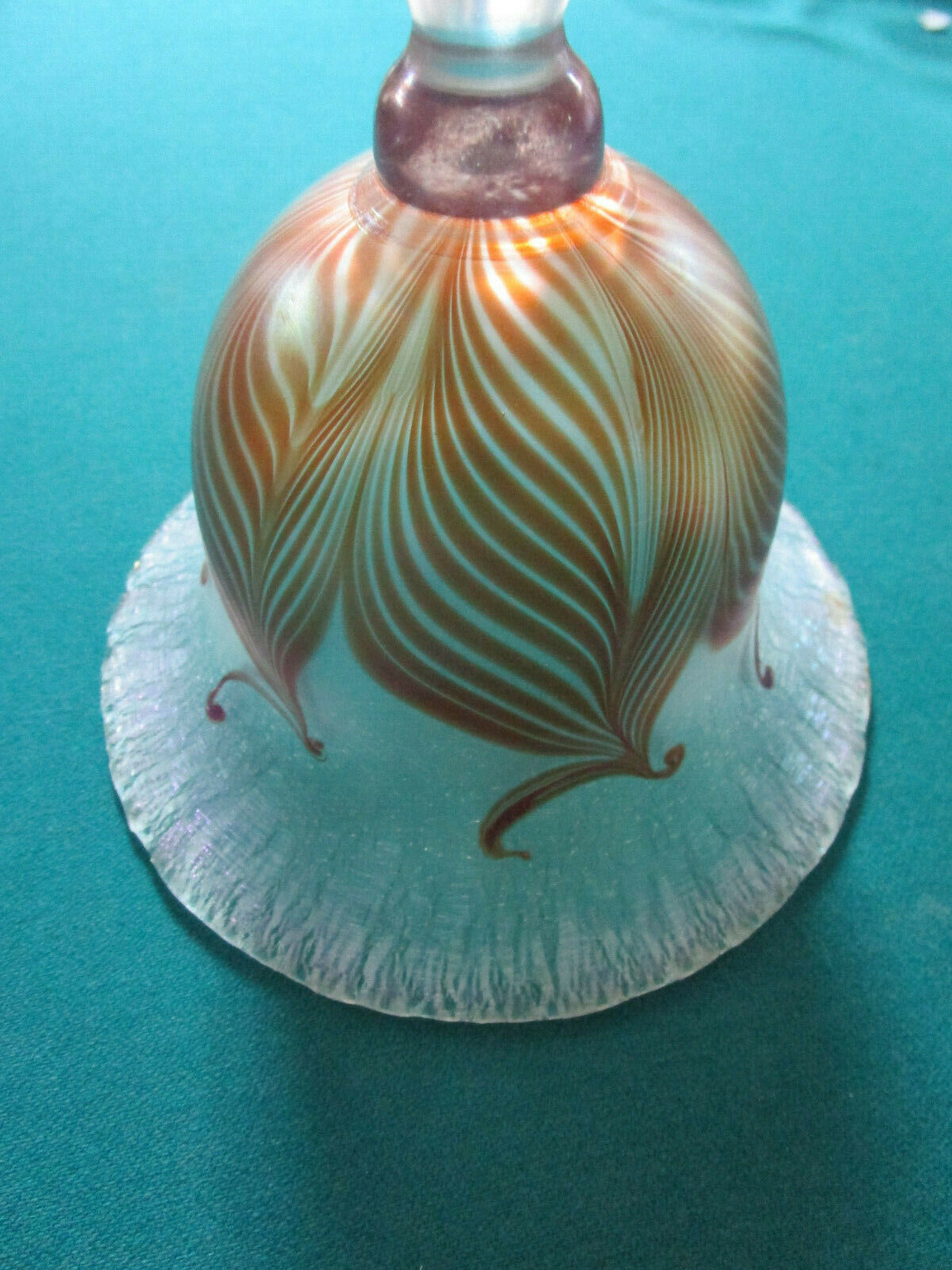 Vandermark MERRITT Art glass Compote - FOOTED BOWL  - feather design PICK1