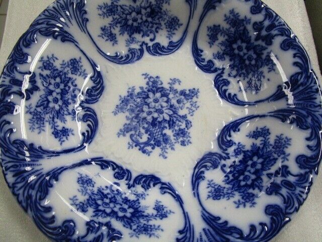 Antique ROYAL BONN-FRANZ ANTON MEHLEM  Meissen flow blue bowl, Germany [a4-r.5]