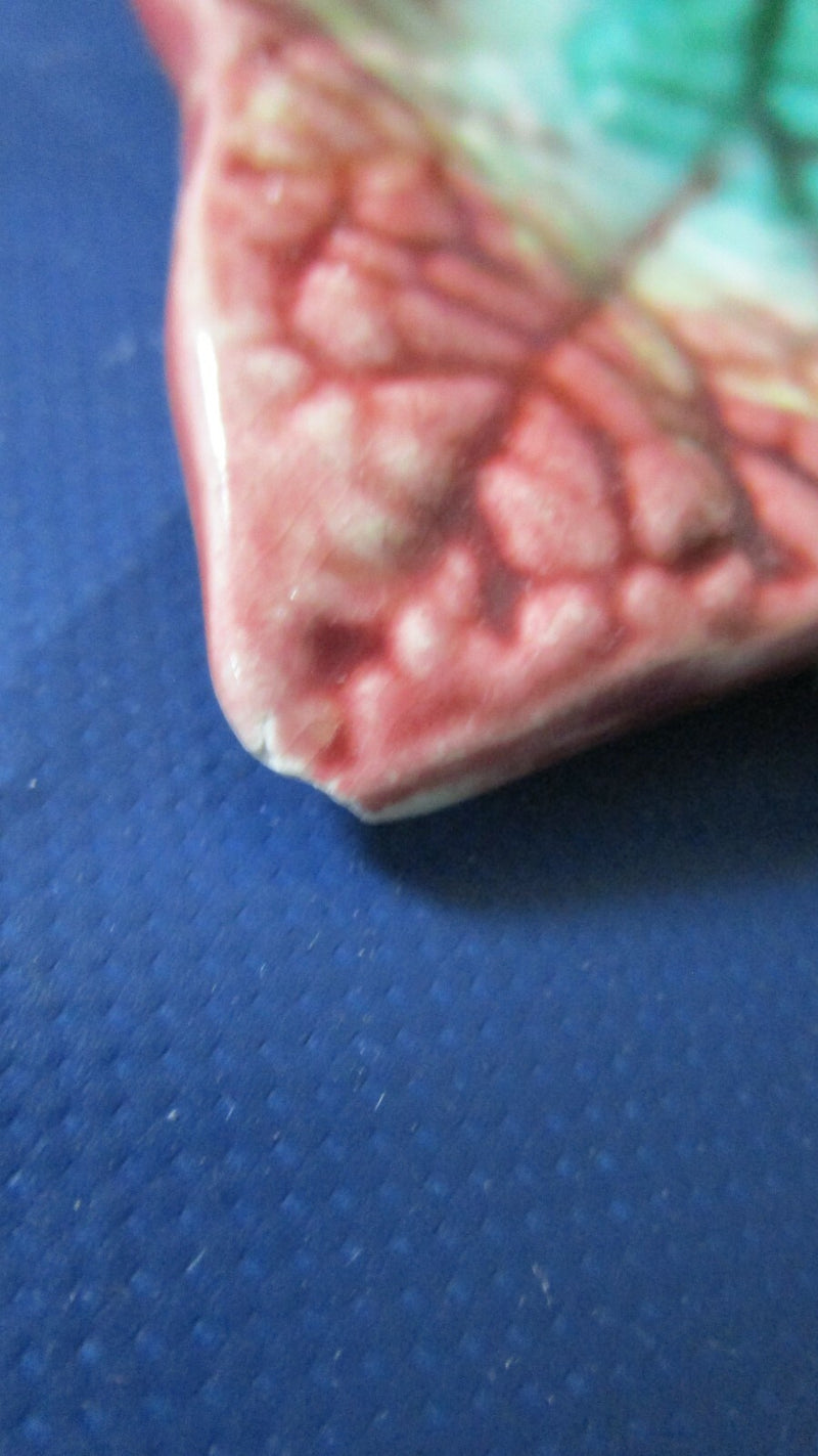 Antique ~ GRIFFIN SMITH & HILL ETRUSCAN BEGONIA LEAF MULTICOLOR  DISH 12" ^^