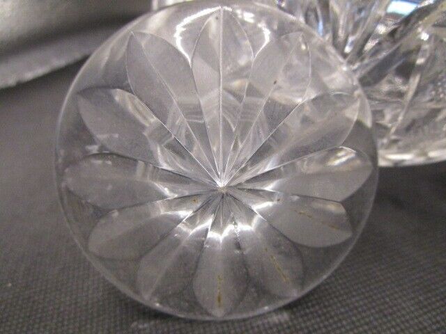 AMERICAN BRILLIANT HAWKES CRYSTAL CUT VASE - DECANTER - BOTTLE ROUND BASE