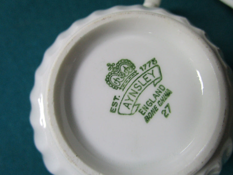 Aynsley England Portland White Ribbed China 3 Cups,Saucers,Plates 9 Pcs