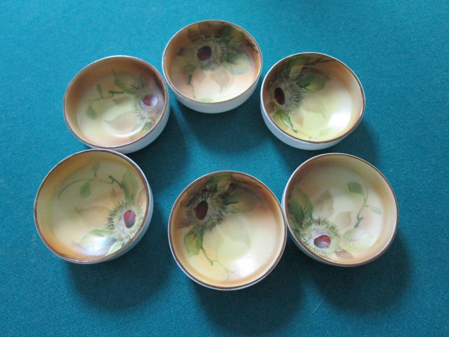 Original Nippon Japan Handpainted Bowl Dishes Lusterware Footed Bowl [95n]Pick1