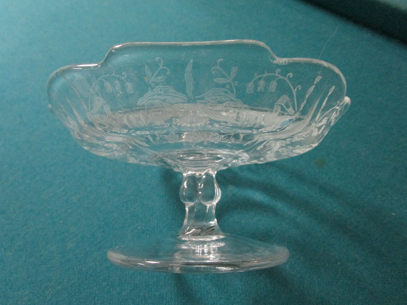 ELEGANT GLASS HEISEY FOOTED DISH /TIFFIN RUFFLED BORDER VASE PICK 1