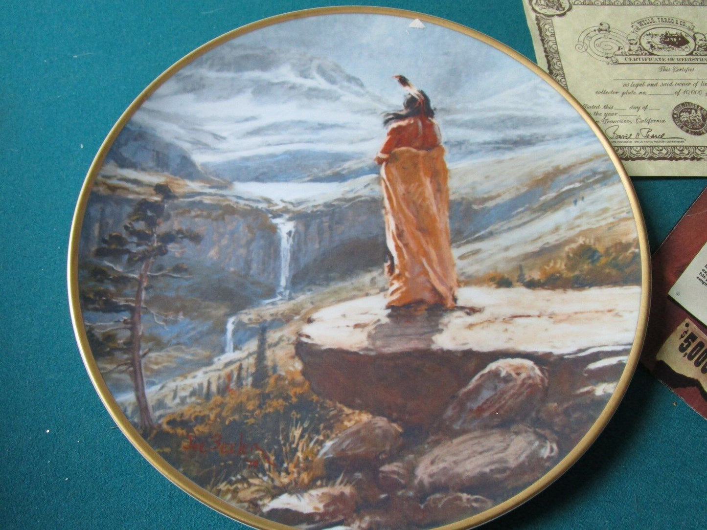 "THE PROMISED LAND" BY JOE BEELER FROM WELLS FARGO COLLECTOR PLATE NIB ^^