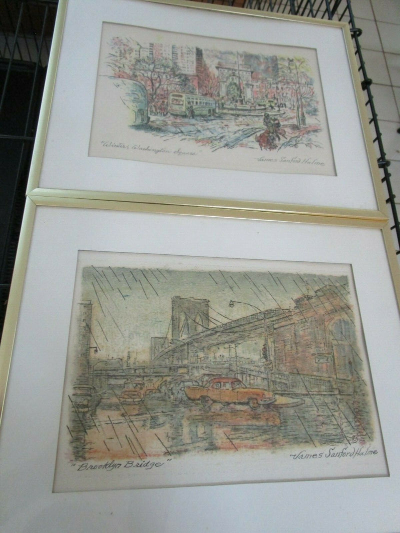 James Sanford Hulme  NY SERYGRAPH BROOKLYN BRIDGE - WASHINGTON SQUARE PICK1