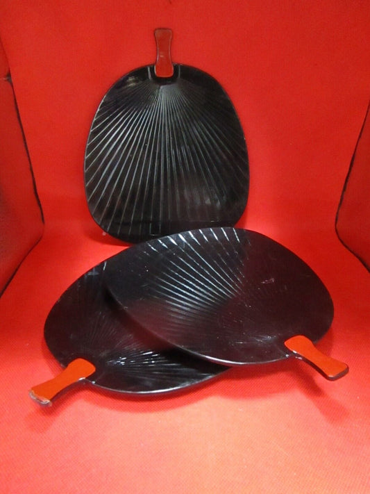 Japanese 3 fan lacquer trays BY LORD AND TAYLOR