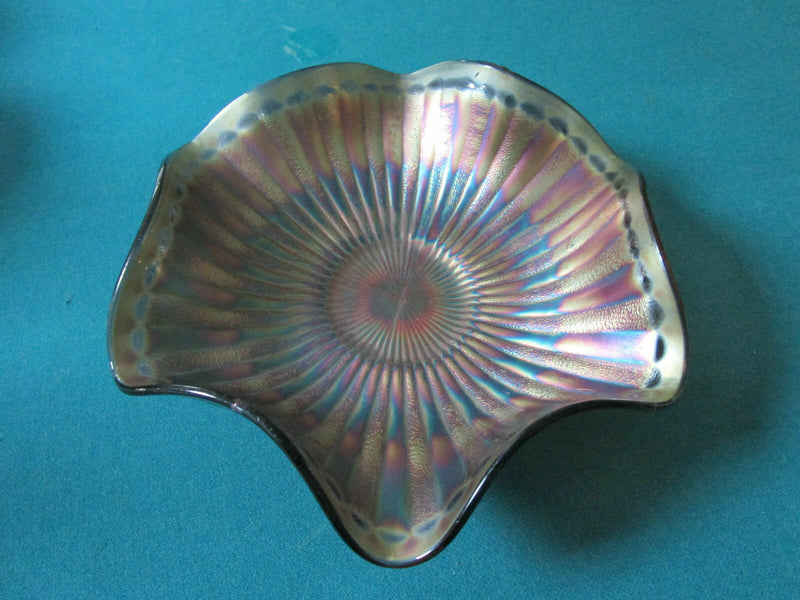 Northwood CARNIVAL BOWLS RUFFLED BORDERS IRIDESCENT PURPLE GRAPES pick 1