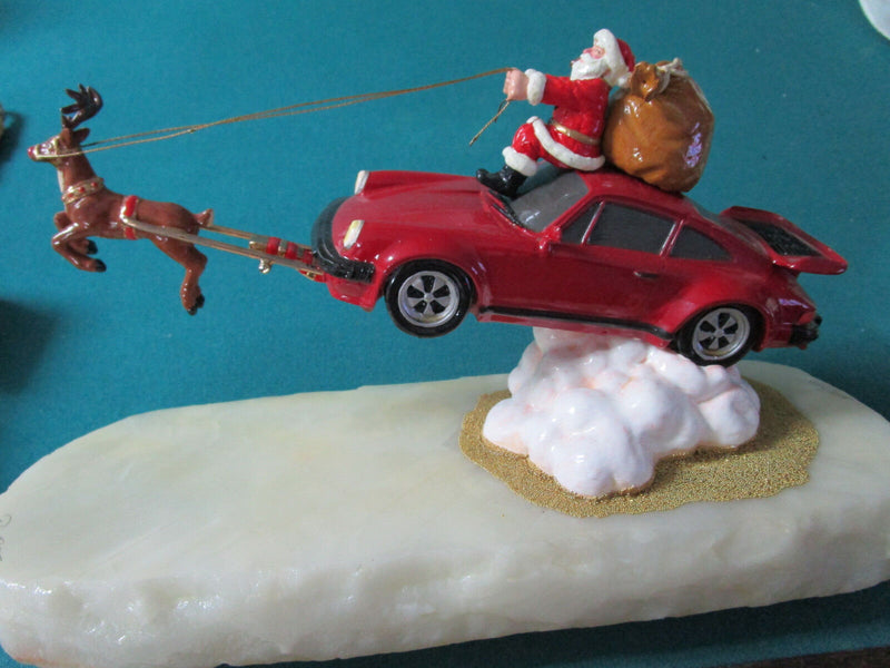 Ron Lee Sculpture Figurine Red Flying Car Porsche 6 X 13"