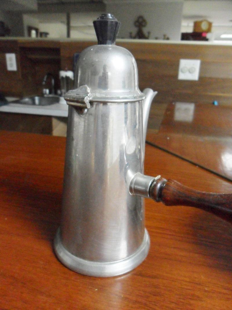 Sheffield coffee pot silverplate, wooden handle, British Gentleman England ORIG