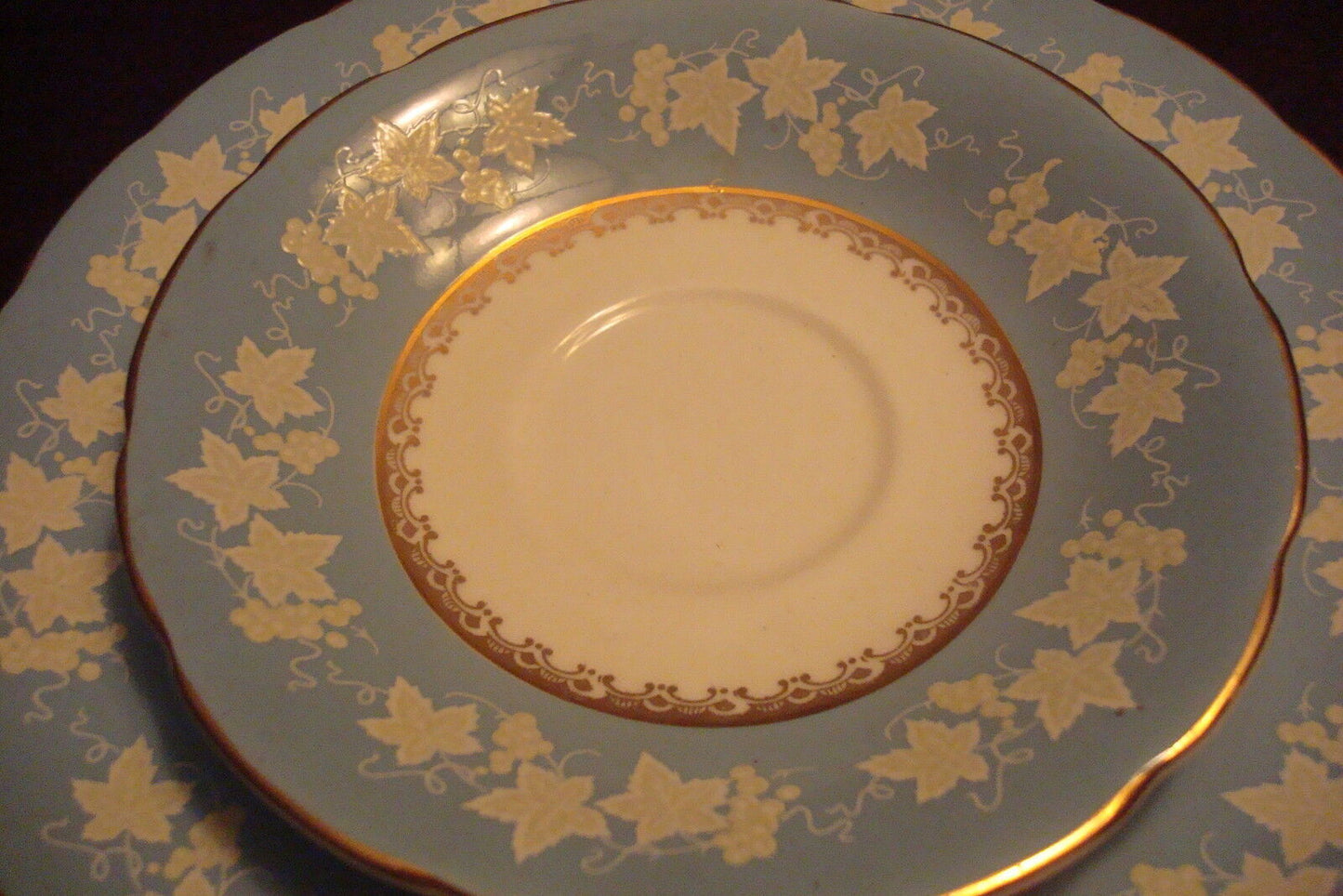 WILLIAM HUDSON-SUTHERLAND Staffordshire UK-c1940s Trio cup.saucer/cake plate ^^^