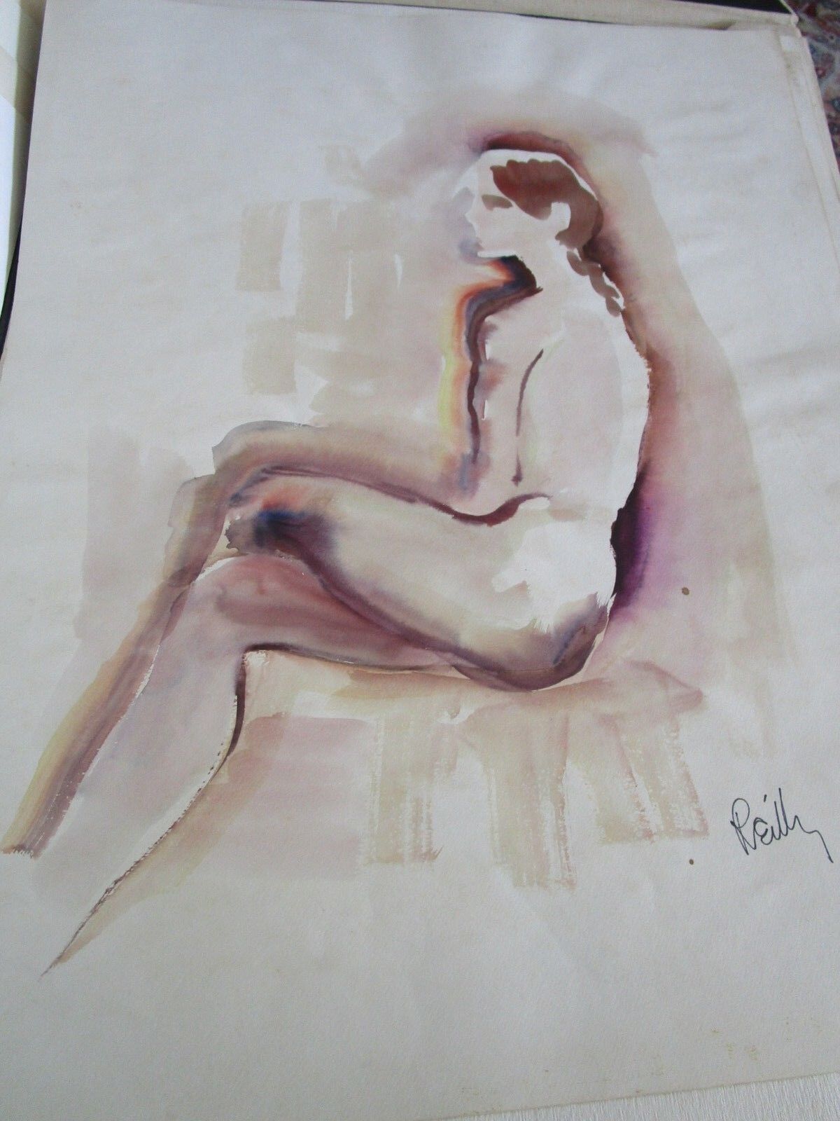 W. REILLY 7 ORIGINAL WATERCOLOR ON PAPER NO FRAMES AROUND 19 X 13"