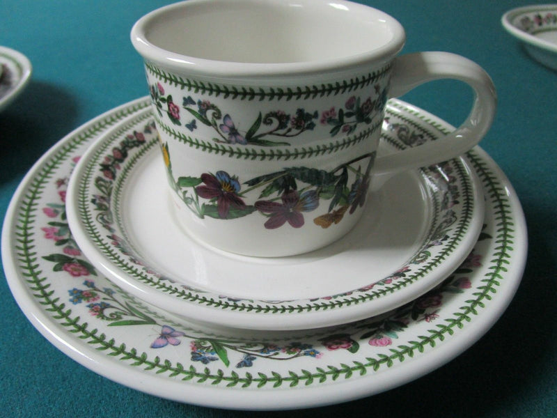 Portmeirion England Cup Saucer  Trio Botanical Flowers Herbs Pick1 [120b]